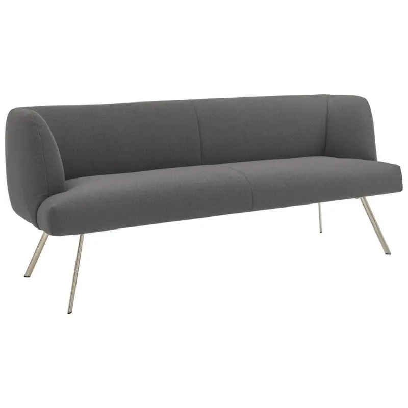 Sitzbank 140/87/64 cm in Edelstahlfarben, Hellgrau