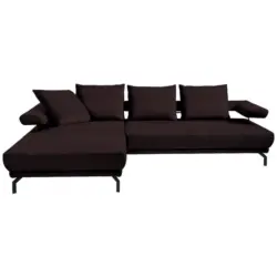 Ecksofa Fino in Mikrofaser Dunkelbraun 224/305 cm