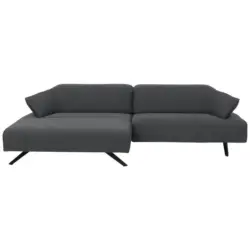 Ecksofa in Struktur Hellgrau 165/276 cm