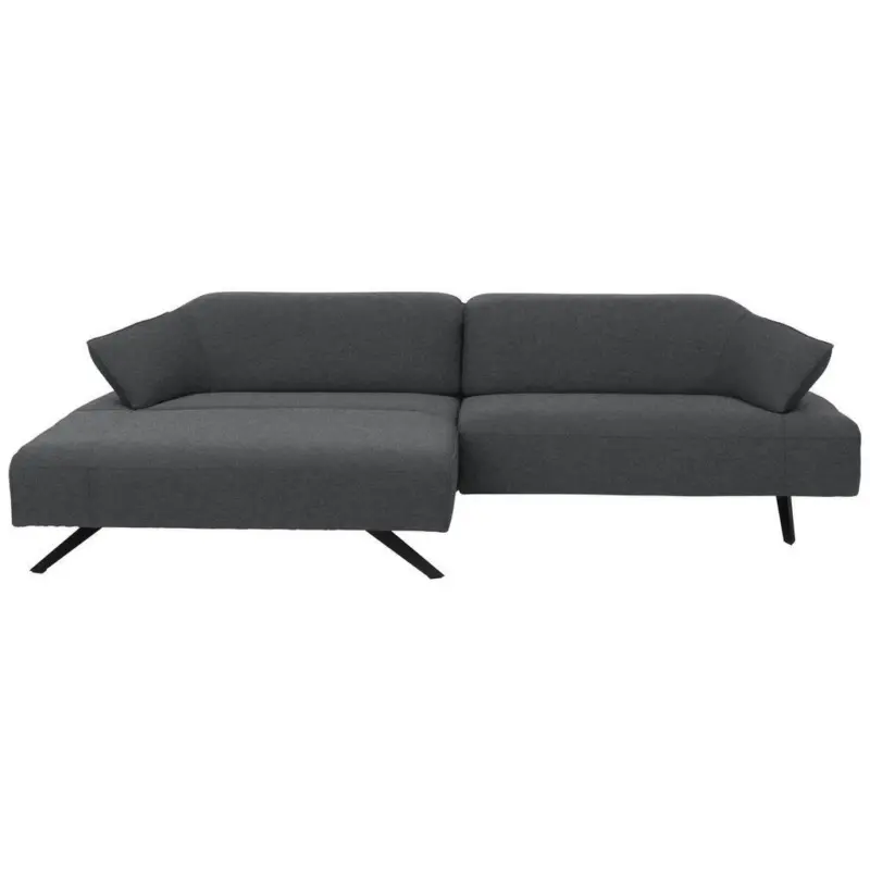 Ecksofa in Struktur Hellgrau 165/276 cm