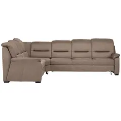 Ecksofa in Mikrofaser Sandfarben 245/303 cm