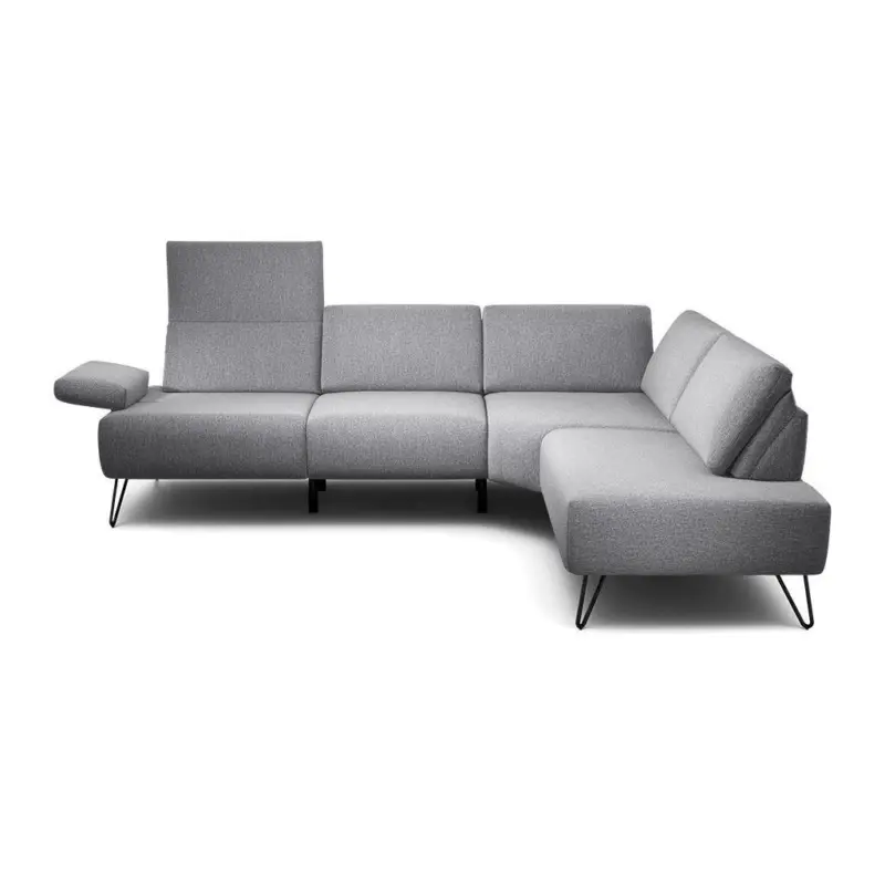 Ecksofa Cosy in Chenille Anthrazit 248-263/193 cm