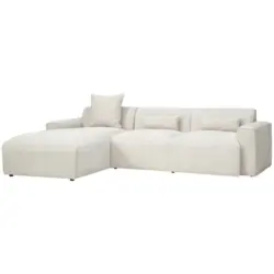 Ecksofa in Cord Beige 196/303 cm