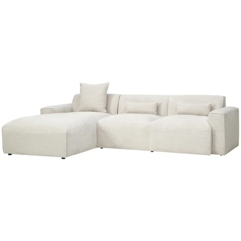 Ecksofa in Cord Beige 196/303 cm