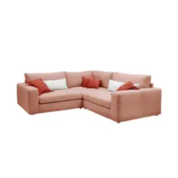 Ecksofa in Chenille Rosa 248/248 cm
