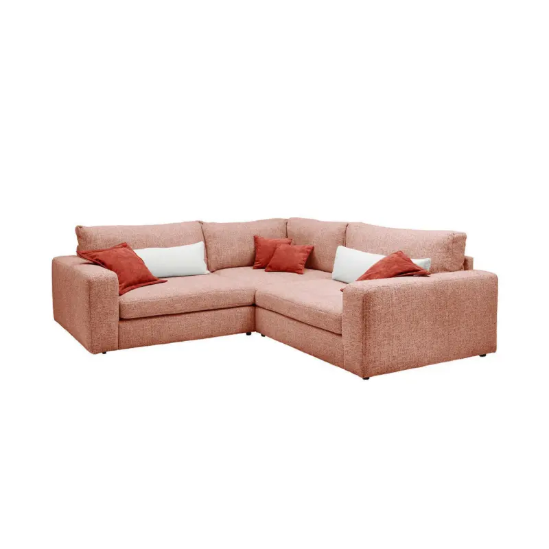 Ecksofa in Chenille Rosa 248/248 cm