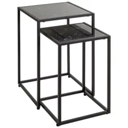 Beistelltischset in Metall, Holzwerkstoff 28/33/28/33/43/50 cm