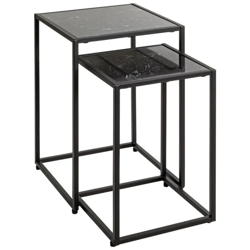 Beistelltischset in Metall, Holzwerkstoff 28/33/28/33/43/50 cm