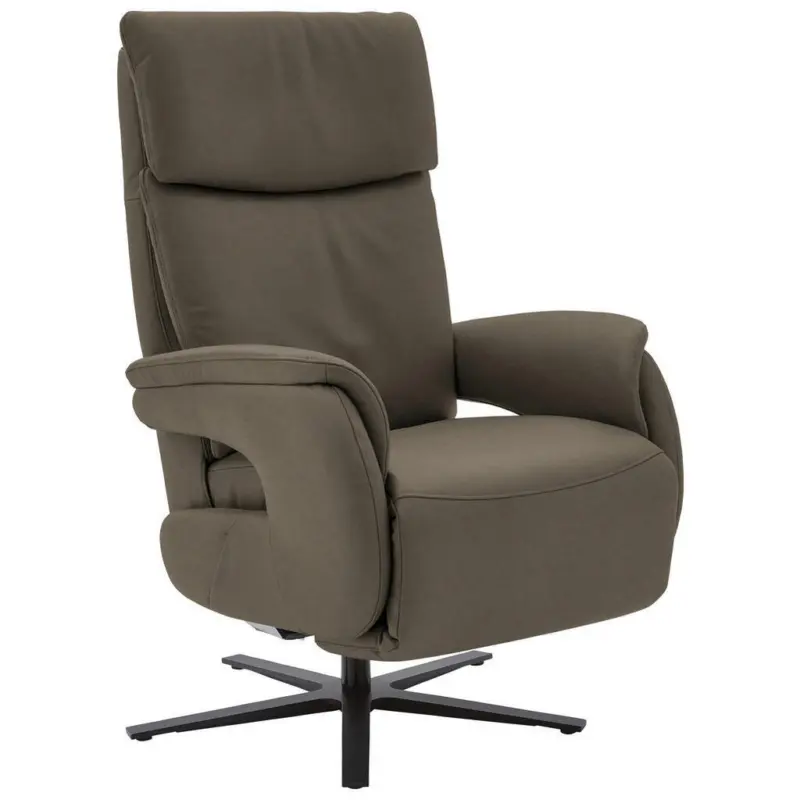Relaxsessel in Leder Graubraun