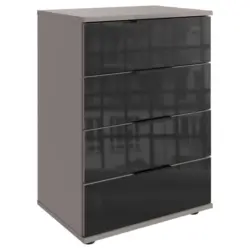 Nachtk&auml;stchen 52/74/38 cm in Grau, Schwarz