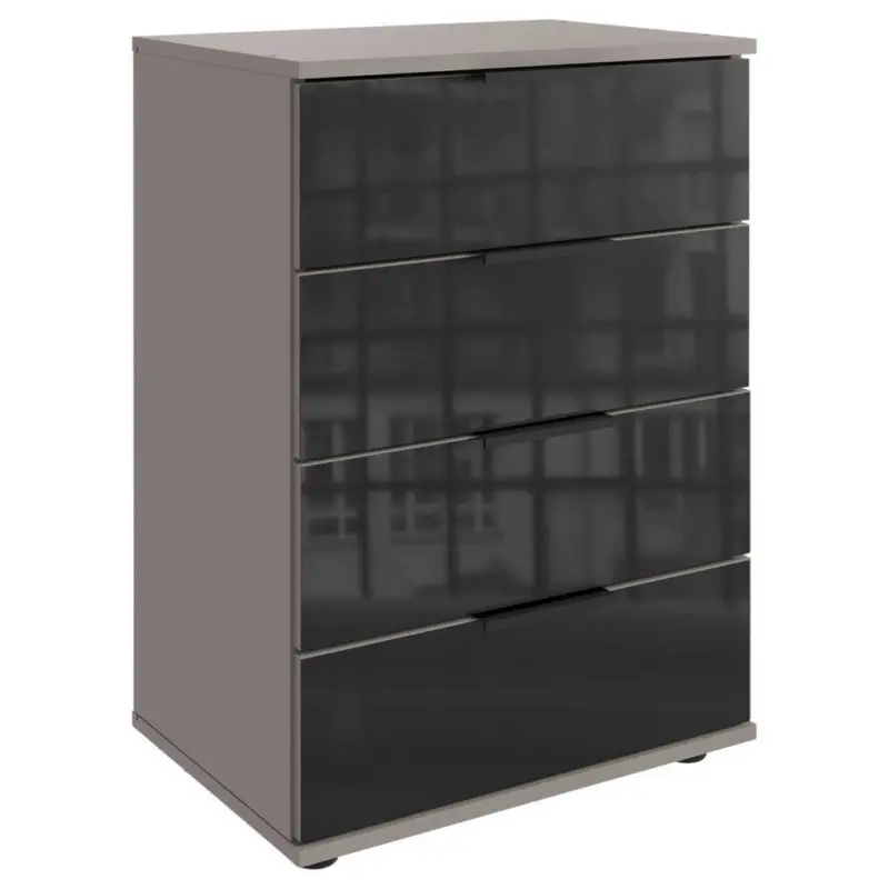 Nachtk&auml;stchen 52/74/38 cm in Grau, Schwarz