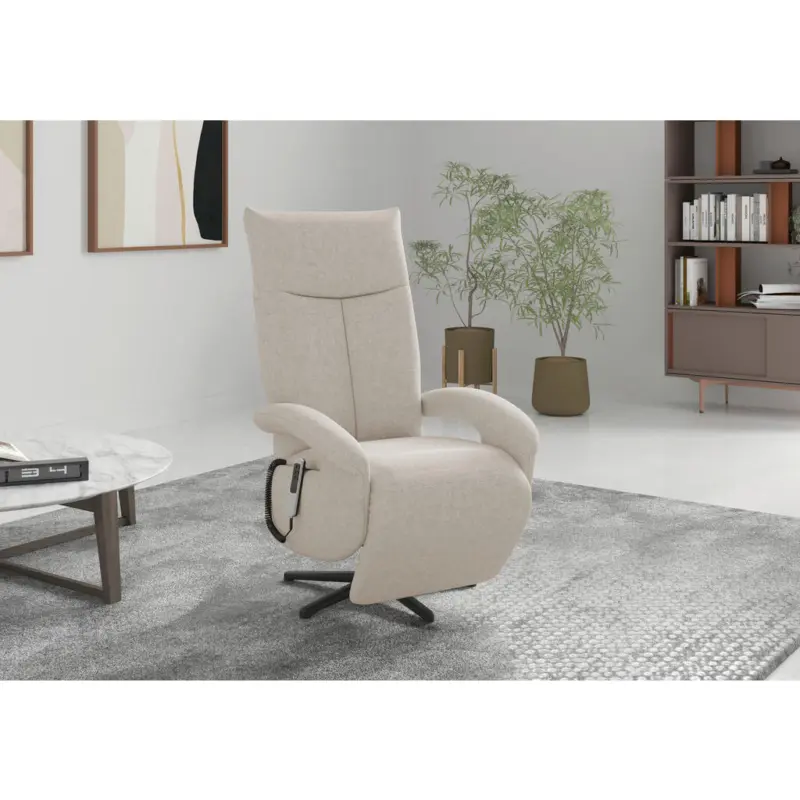 Relaxsessel in Textil Creme