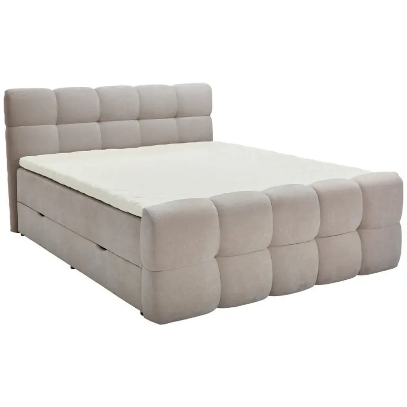 Boxbett 160/200 cm in Hellgrau