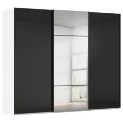 Schwebet&uuml;renschrank in Schwarz, Wei&szlig;