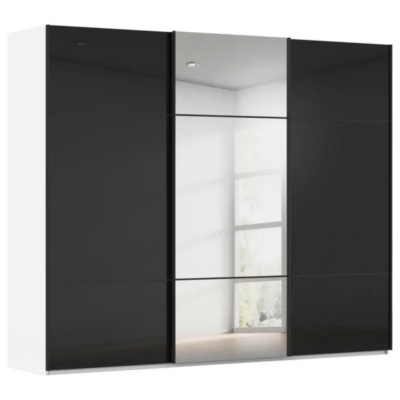 Schwebet&uuml;renschrank in Schwarz, Wei&szlig;