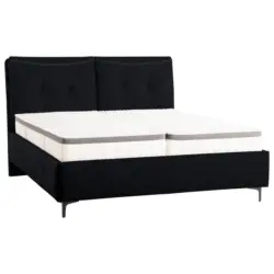 Polsterbett Matratze, Lattenrost, Topper Schwarz 160/200 cm