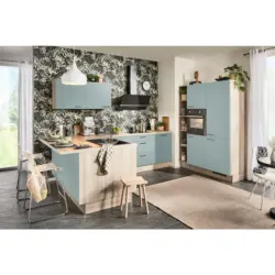 Eckk&uuml;che in Gr&uuml;n, Hellbraun