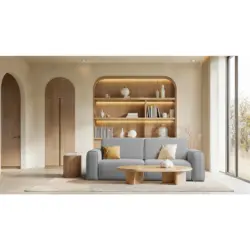 Schlafsofa Tuzzi in Velours Hellgrau