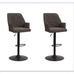 Barhocker-Set in Anthrazit, Dunkelgrau