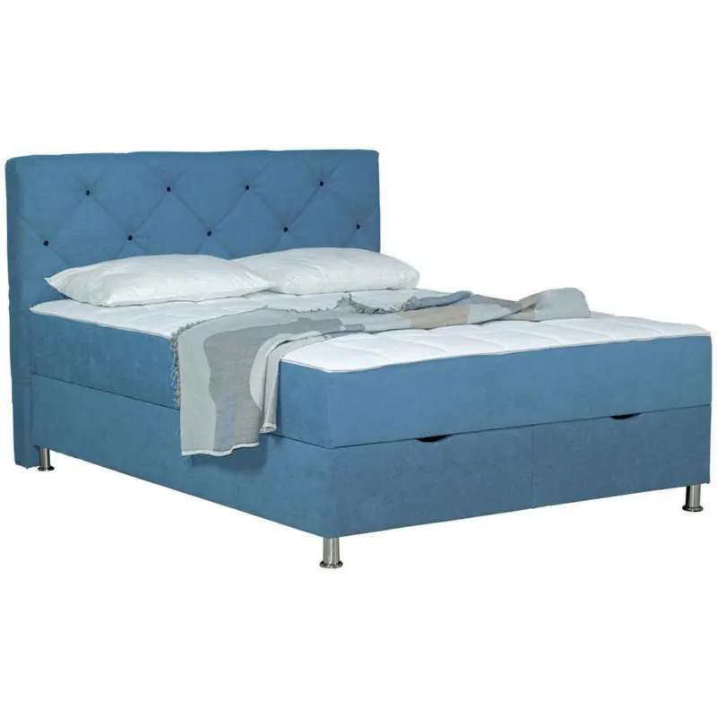 Boxbett 180/200 cm in Blau