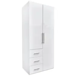 Kleiderschrank in Wei&szlig;, Wei&szlig; Hochglanz