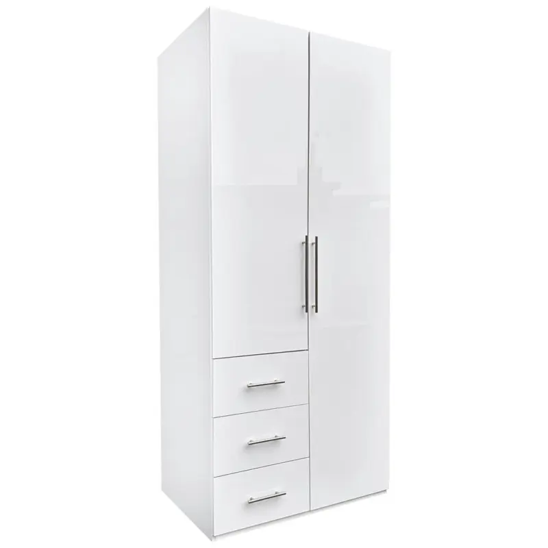 Kleiderschrank in Wei&szlig;, Wei&szlig; Hochglanz