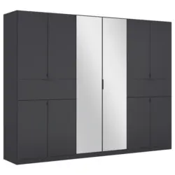 Dreht&uuml;renschrank in Grau, Silberfarben