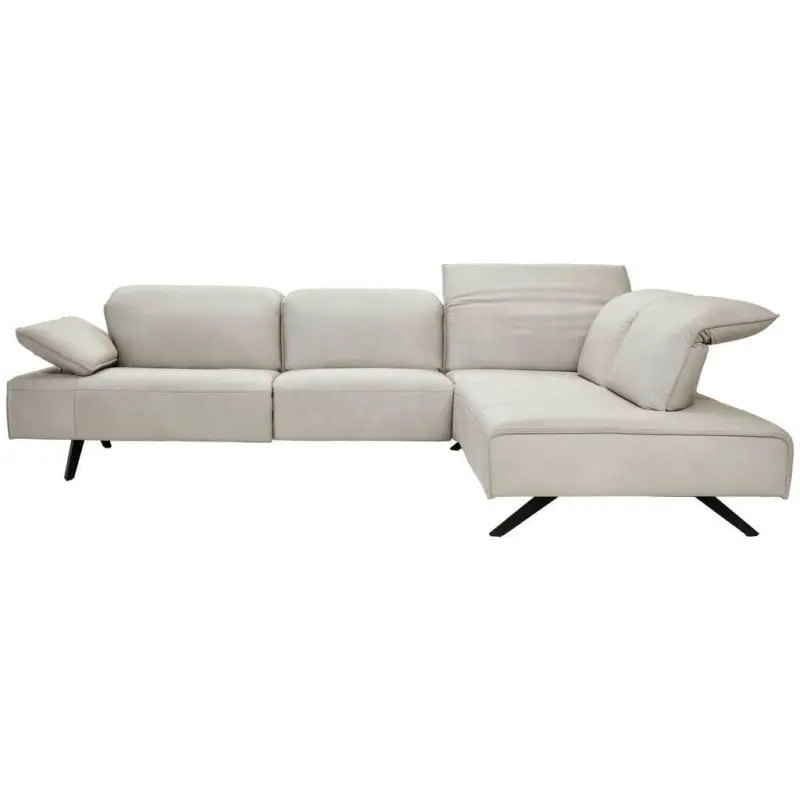 Ecksofa in Echtleder Greige 290/230 cm