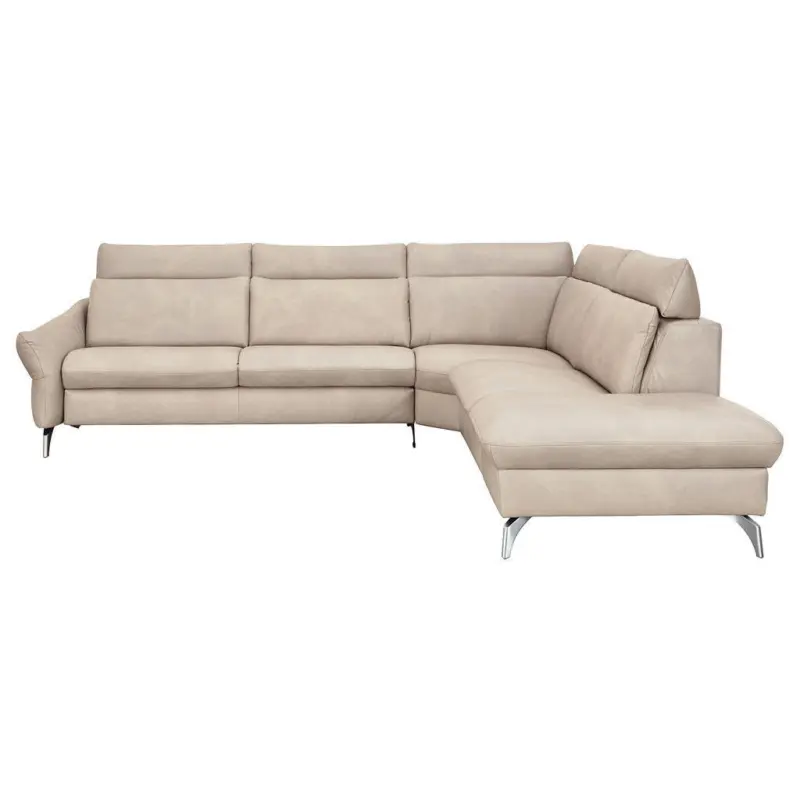 Ecksofa in Echtleder Creme 294/242 cm