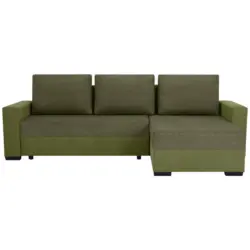 Ecksofa in Flachgewebe, Struktur Olivgr&uuml;n 252/155 cm