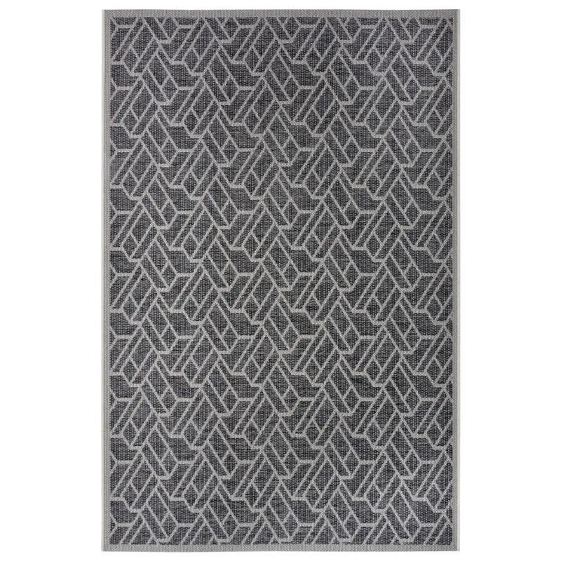 Outdoorteppich 115/170/170 cm Clyde Grau, Champagner