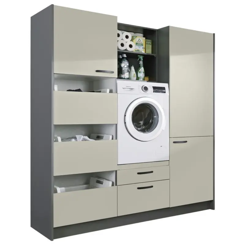 Hauswirtschaftsraum in Anthrazit, Hellgrau