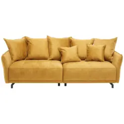 Bigsofa in Velours Gelb
