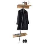 XXXLutz Lauterach - Ihr M&ouml;belhaus bei Bregenz Garderobenstange in Wildeiche furniert, mehrschichtige Massivholzplatte (Tischlerplatte) Anthrazit, Wildeiche