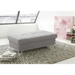 Hocker in Textil Silberfarben