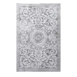 Vintage-Teppich 200/290 cm Victoria Grau, Wei&szlig;
