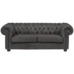 XXXLutz Lauterach - Ihr M&ouml;belhaus bei Bregenz Chesterfield-Sofa in Lederlook Dunkelgrau