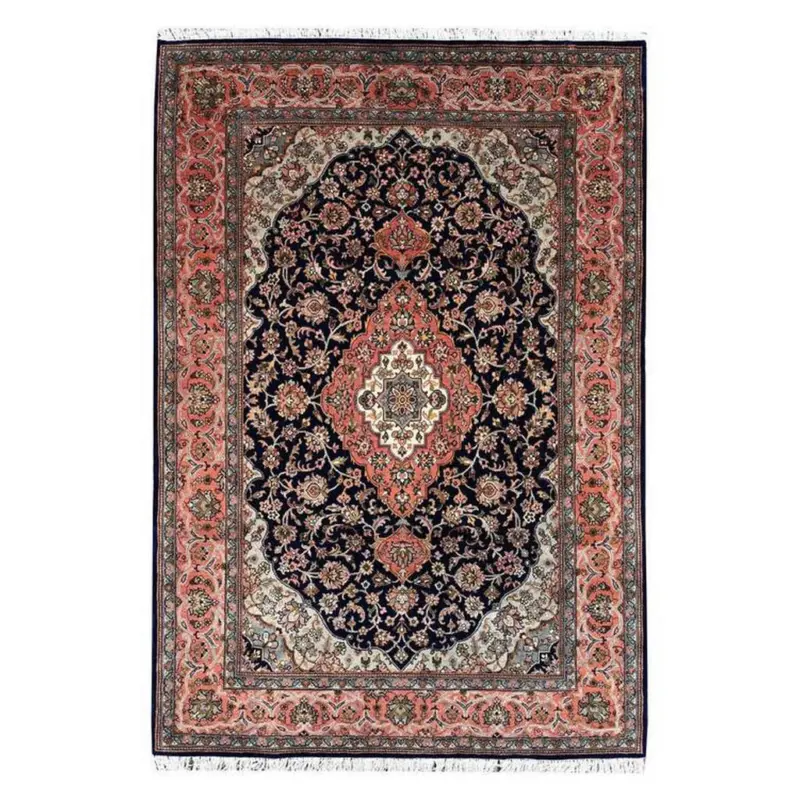 Orientteppich 80/200 cm Kashan DK. Blue Orange, Dunkelblau