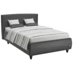 XXXLutz Lauterach - Ihr M&ouml;belhaus bei Bregenz Polsterbett Matratze, gepolstertes Kopfteil, Lattenrost, Bettkasten, Tagesdecke Anthrazit 200/200 cm