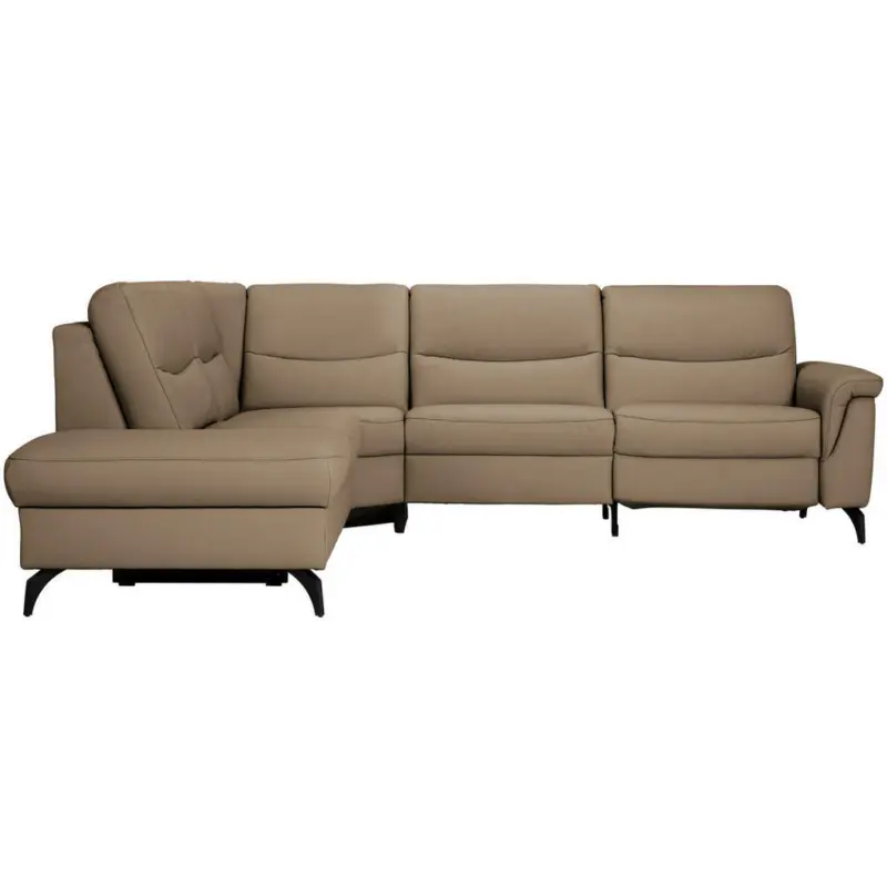 Ecksofa in Echtleder Cappuccino 249/280 cm