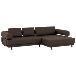 Ecksofa in Echtleder Braun 307/188 cm