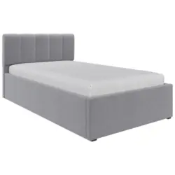 Polsterbett Lattenrost, Bettkasten Silberfarben 120/200 cm