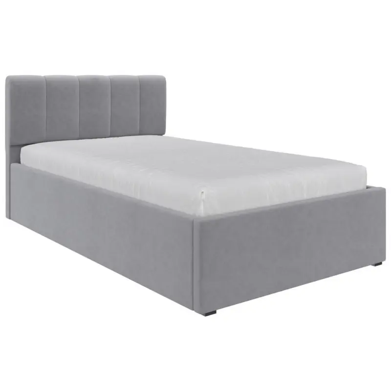 Polsterbett Lattenrost, Bettkasten Silberfarben 120/200 cm