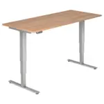 XXXLutz Lauterach - Ihr M&ouml;belhaus bei Bregenz Schreibtisch 180/80/63,5-128,5 cm in Silberfarben, Nussbaumfarben