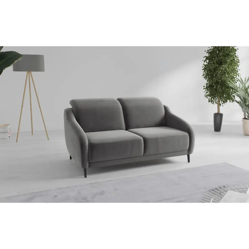 3-Sitzer-Sofa Blues V in Samt Grau