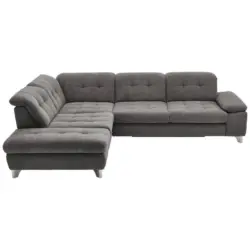 Ecksofa in Chenille Grau 260/310 cm