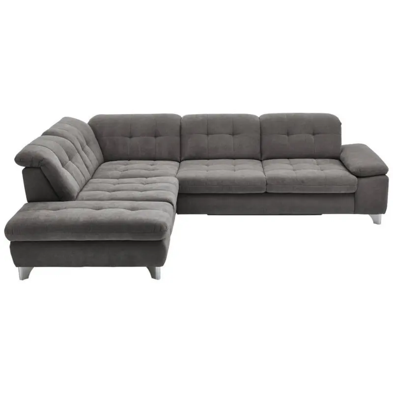 Ecksofa in Chenille Grau 260/310 cm