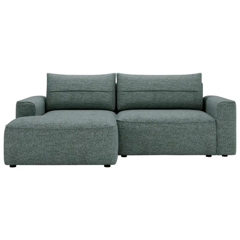 Ecksofa in Chenille Gr&uuml;n 144/233 cm