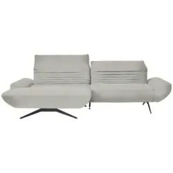 Ecksofa in Teddystoff Hellgrau 170-195/280 cm