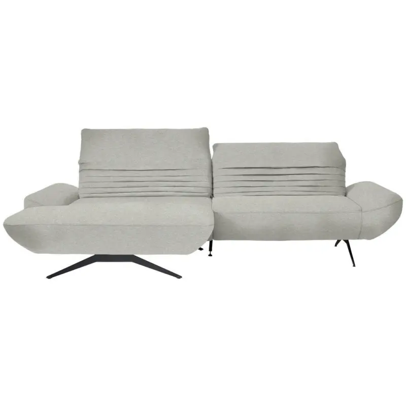 Ecksofa in Teddystoff Hellgrau 170-195/280 cm